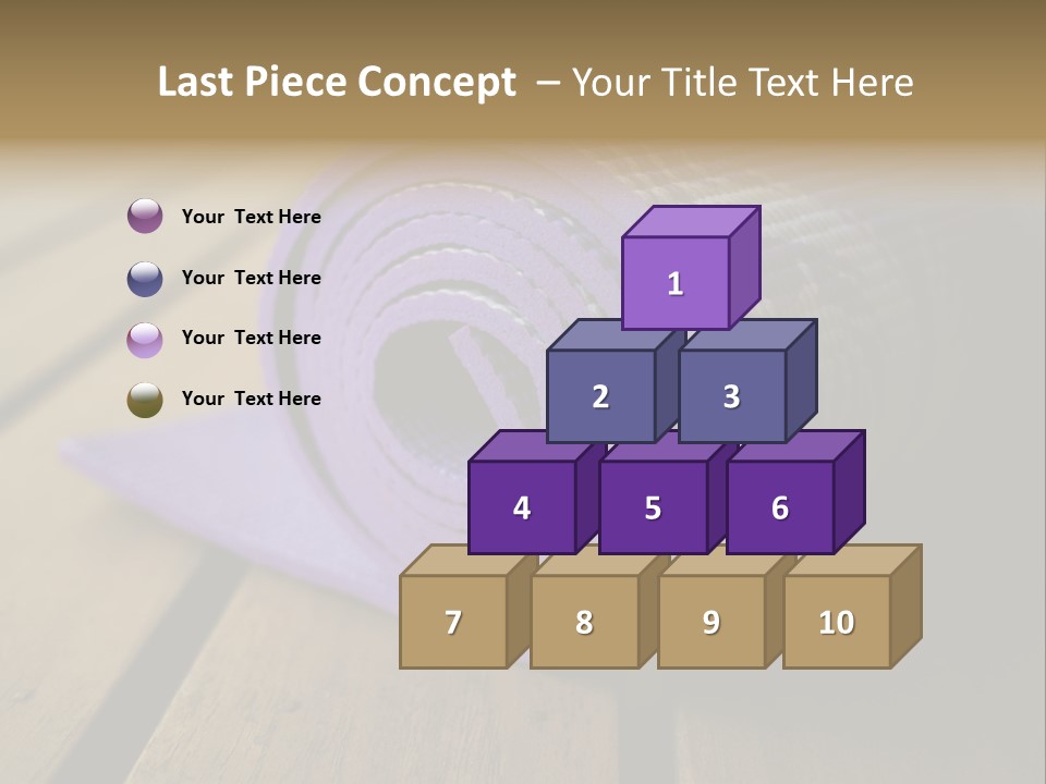 A Purple Yoga Mat On A Wooden Table PowerPoint Template