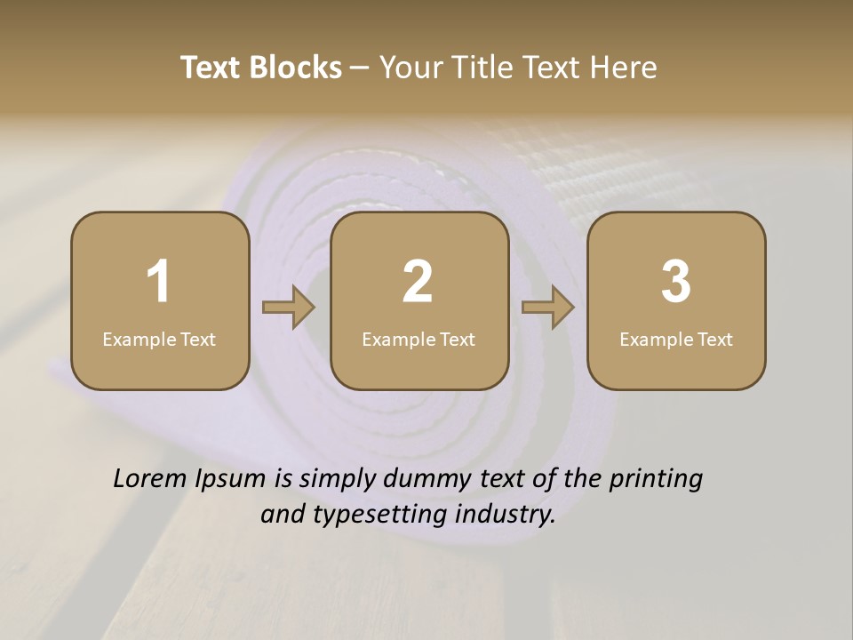 A Purple Yoga Mat On A Wooden Table PowerPoint Template