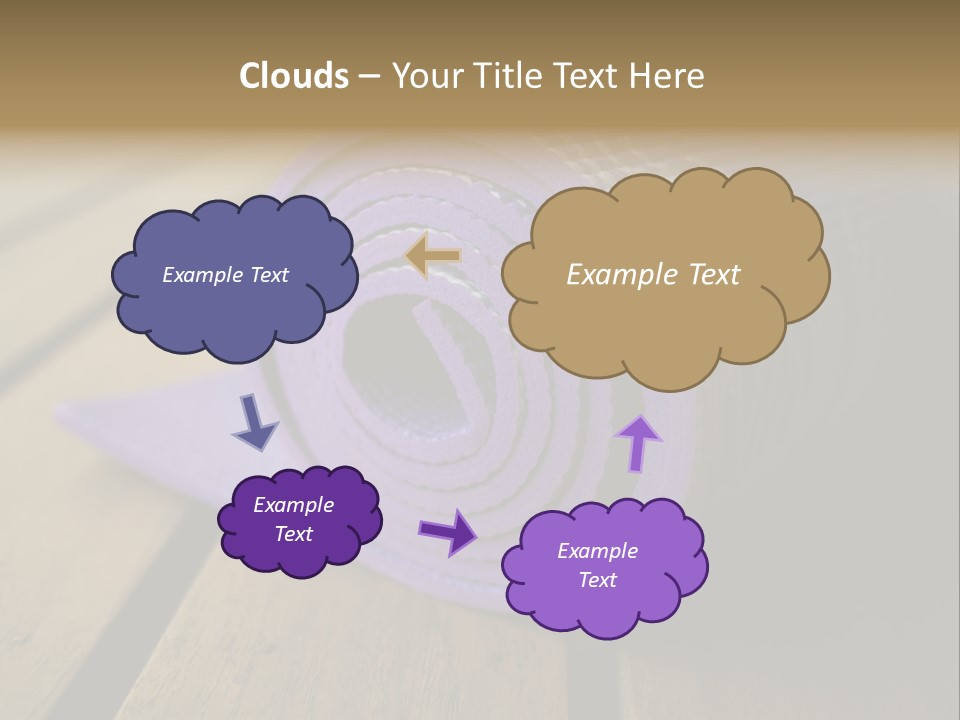 A Purple Yoga Mat On A Wooden Table PowerPoint Template