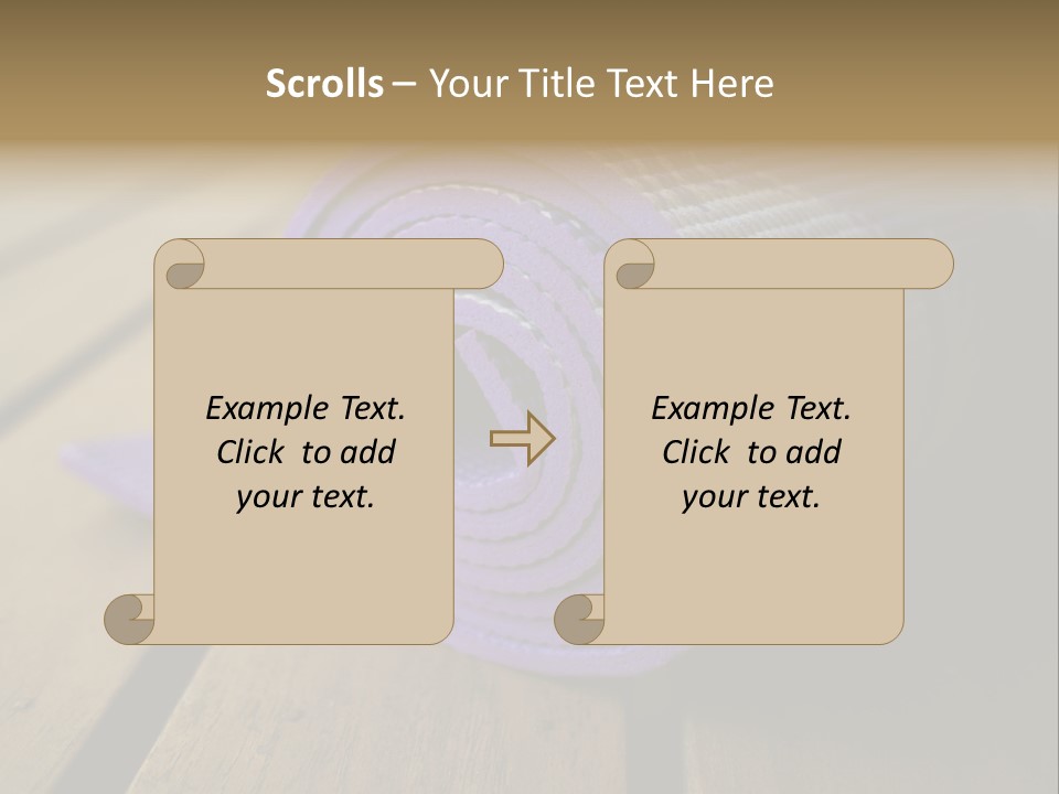 A Purple Yoga Mat On A Wooden Table PowerPoint Template