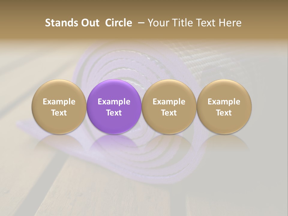 A Purple Yoga Mat On A Wooden Table PowerPoint Template
