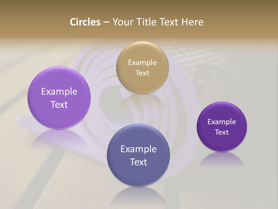 A Purple Yoga Mat On A Wooden Table PowerPoint Template