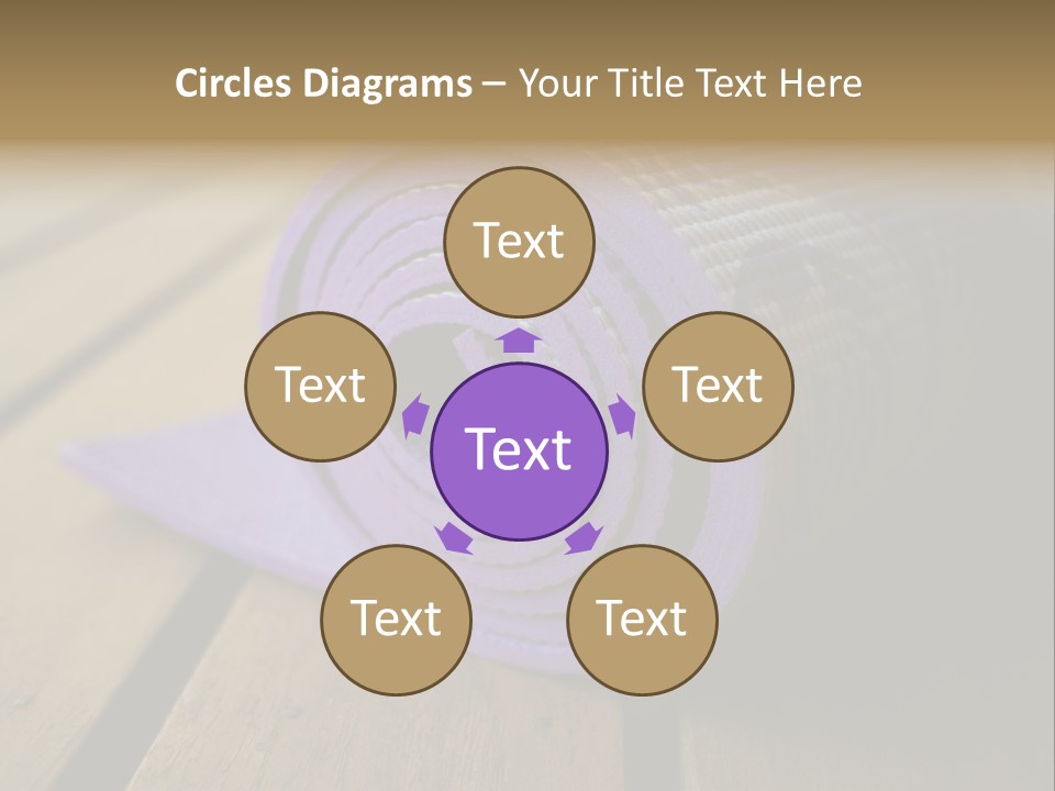 A Purple Yoga Mat On A Wooden Table PowerPoint Template