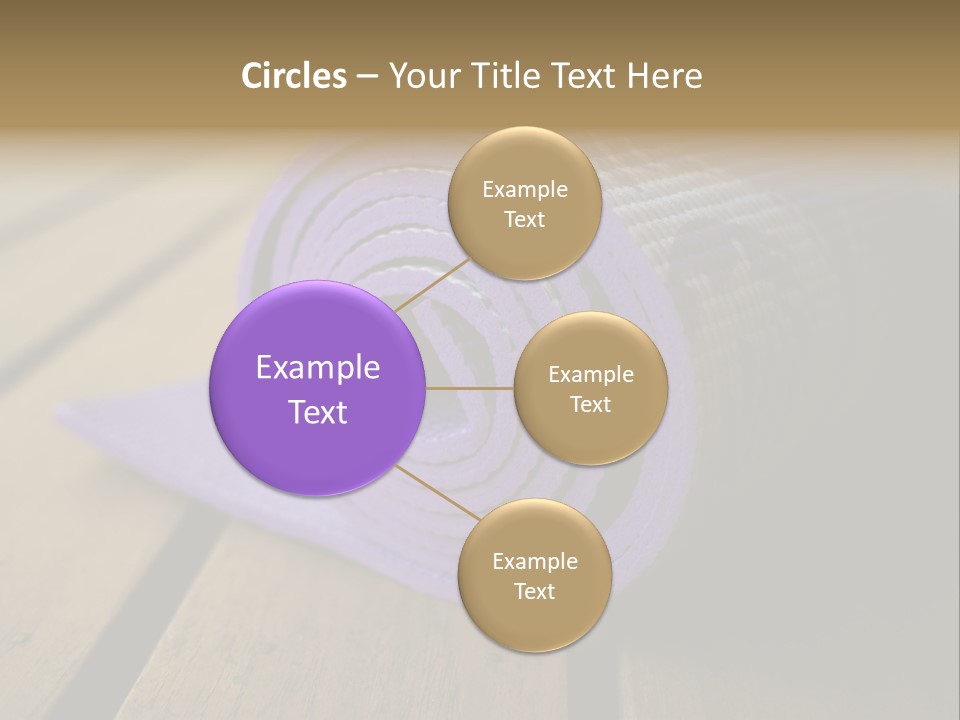 A Purple Yoga Mat On A Wooden Table PowerPoint Template
