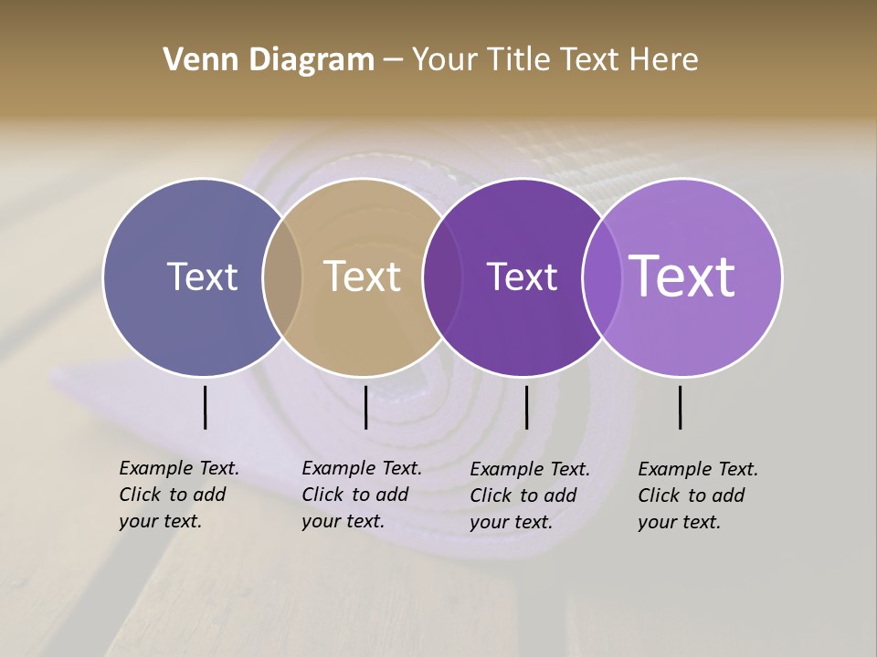 A Purple Yoga Mat On A Wooden Table PowerPoint Template