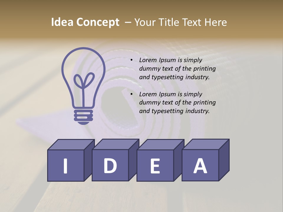 A Purple Yoga Mat On A Wooden Table PowerPoint Template
