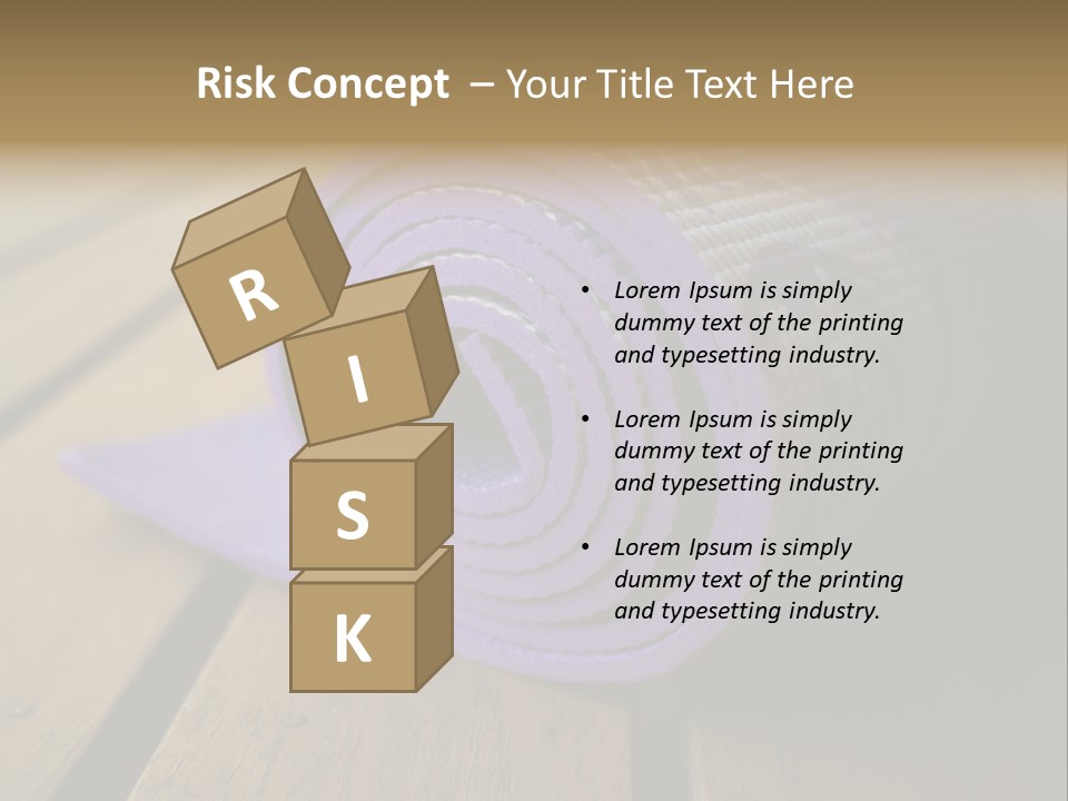 A Purple Yoga Mat On A Wooden Table PowerPoint Template