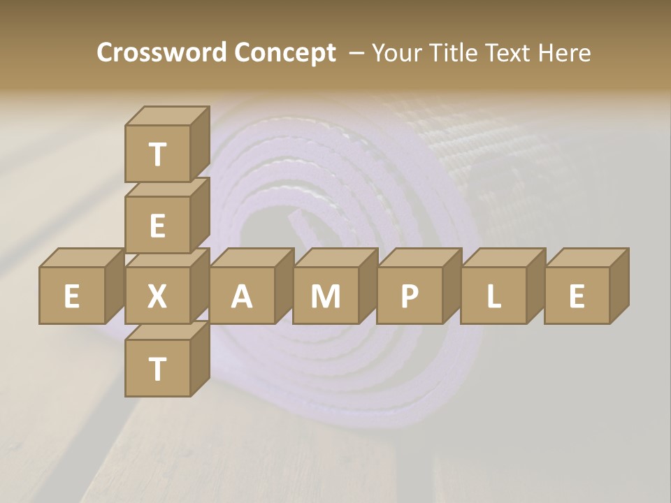 A Purple Yoga Mat On A Wooden Table PowerPoint Template