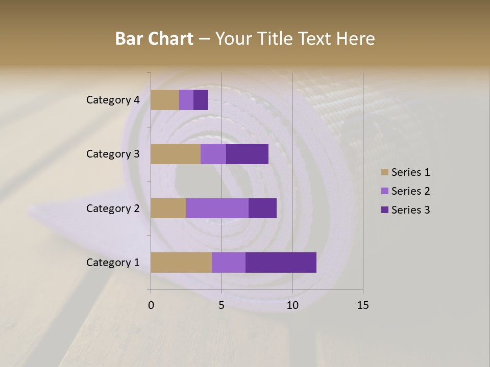 A Purple Yoga Mat On A Wooden Table PowerPoint Template