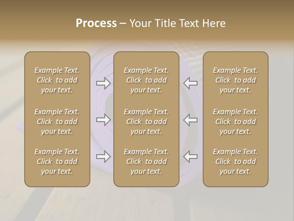 A Purple Yoga Mat On A Wooden Table PowerPoint Template