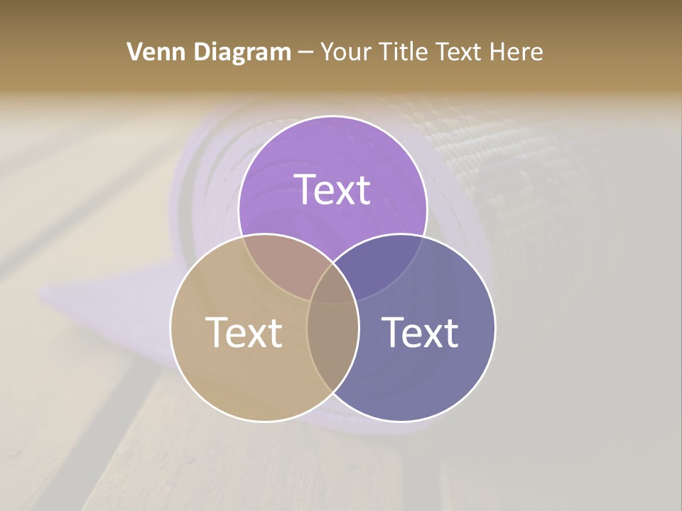 A Purple Yoga Mat On A Wooden Table PowerPoint Template