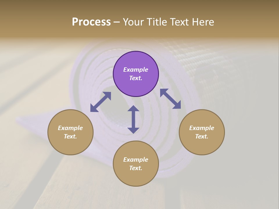 A Purple Yoga Mat On A Wooden Table PowerPoint Template