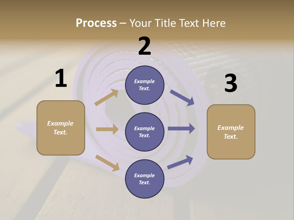 A Purple Yoga Mat On A Wooden Table PowerPoint Template