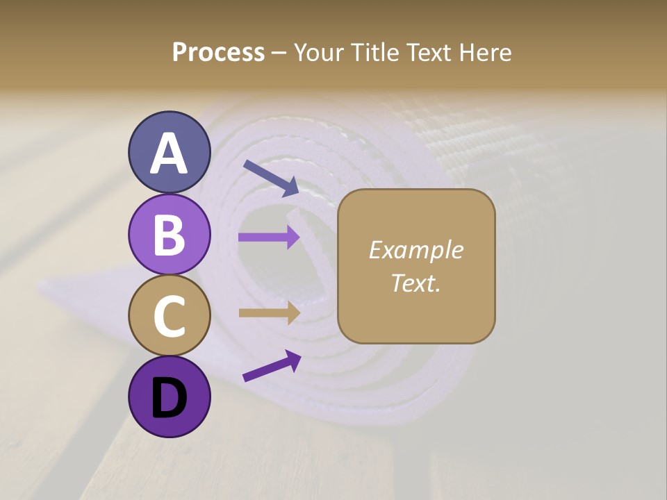 A Purple Yoga Mat On A Wooden Table PowerPoint Template