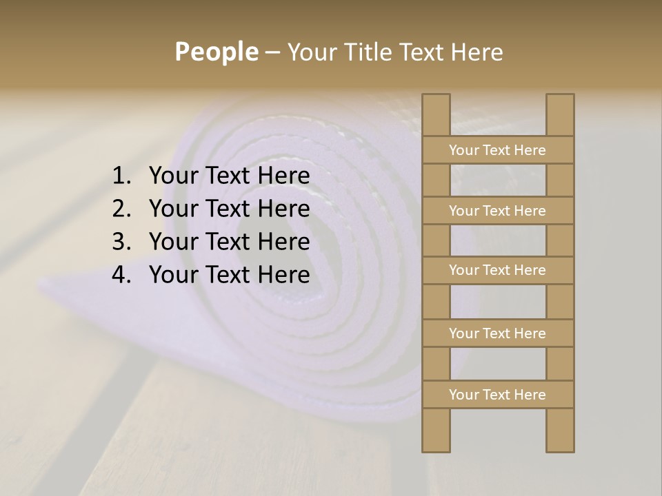 A Purple Yoga Mat On A Wooden Table PowerPoint Template