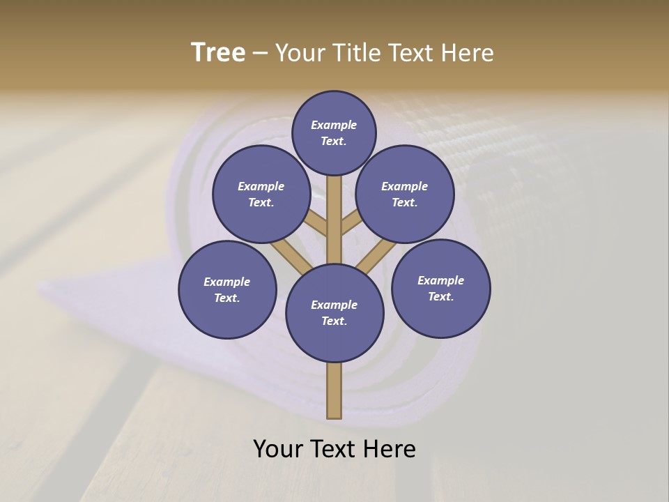 A Purple Yoga Mat On A Wooden Table PowerPoint Template