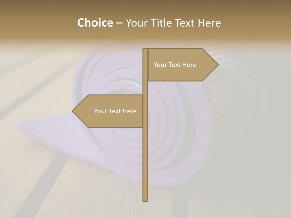 A Purple Yoga Mat On A Wooden Table PowerPoint Template