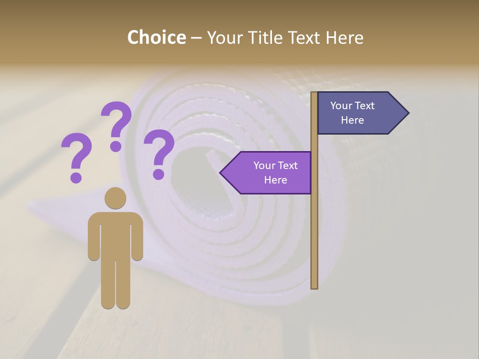 A Purple Yoga Mat On A Wooden Table PowerPoint Template
