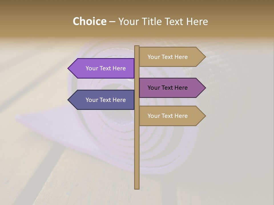 A Purple Yoga Mat On A Wooden Table PowerPoint Template