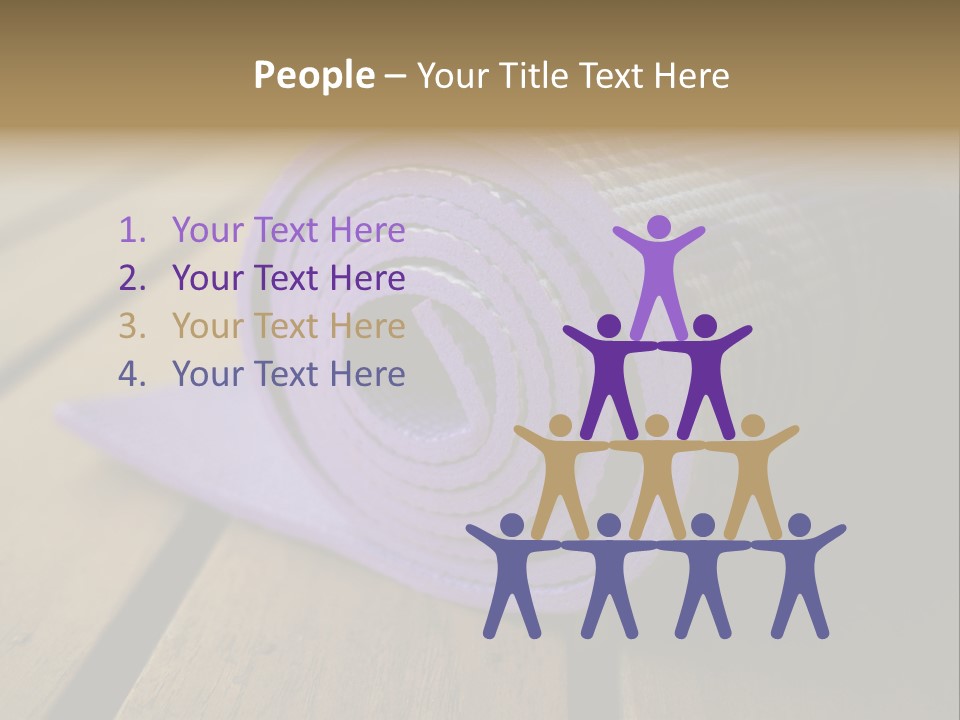 A Purple Yoga Mat On A Wooden Table PowerPoint Template