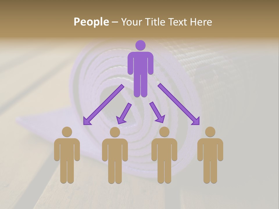 A Purple Yoga Mat On A Wooden Table PowerPoint Template