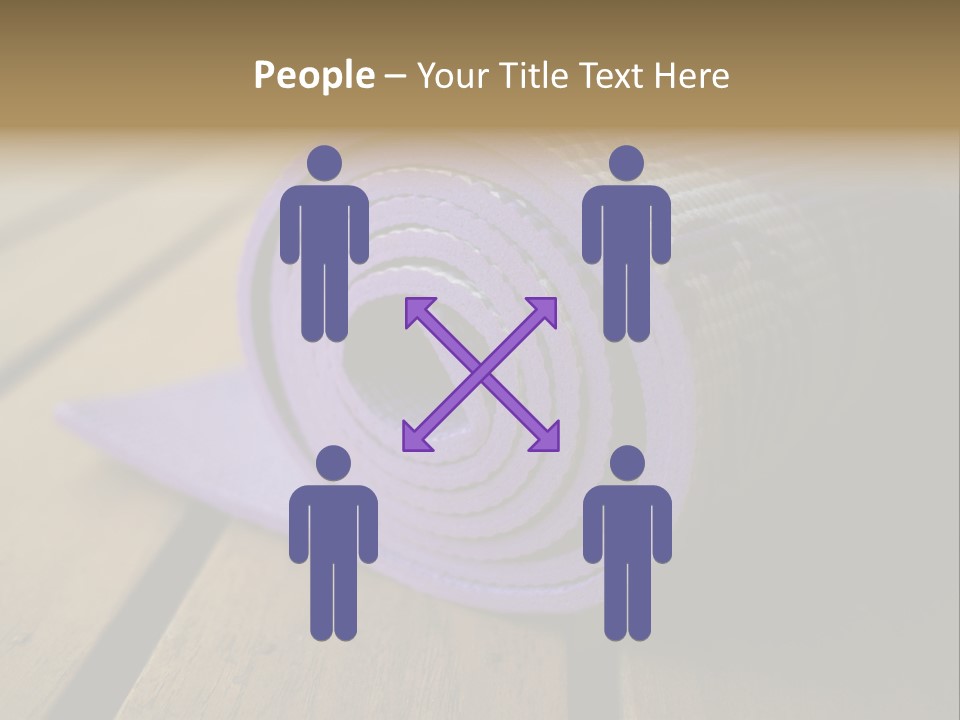A Purple Yoga Mat On A Wooden Table PowerPoint Template