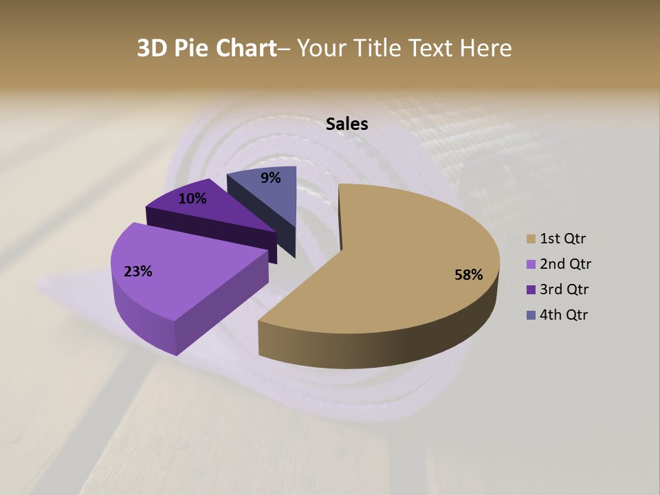 A Purple Yoga Mat On A Wooden Table PowerPoint Template