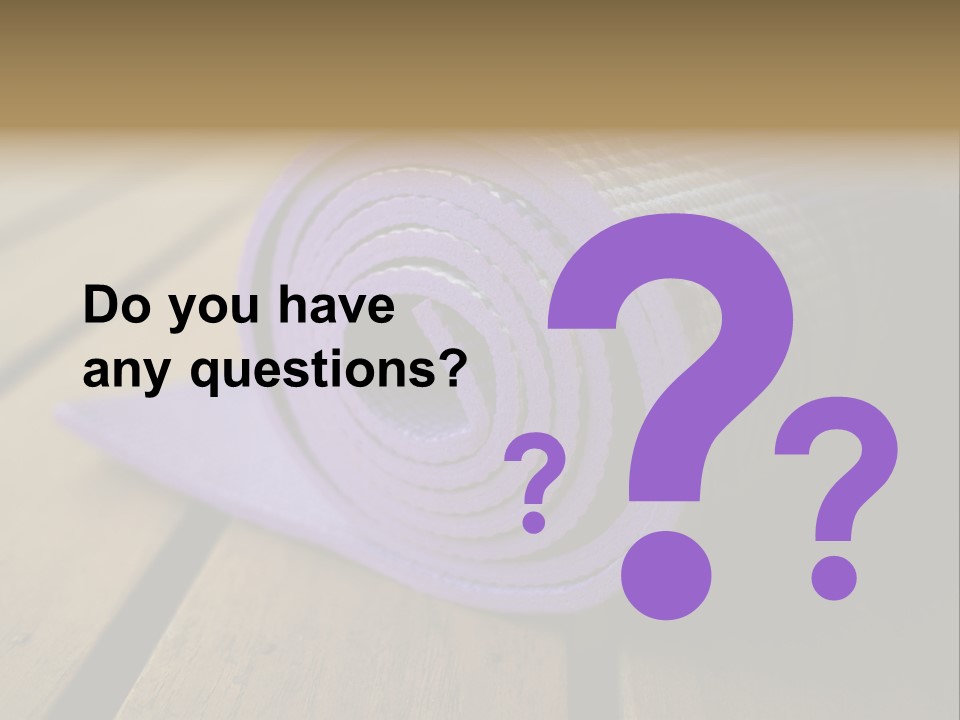 A Purple Yoga Mat On A Wooden Table PowerPoint Template