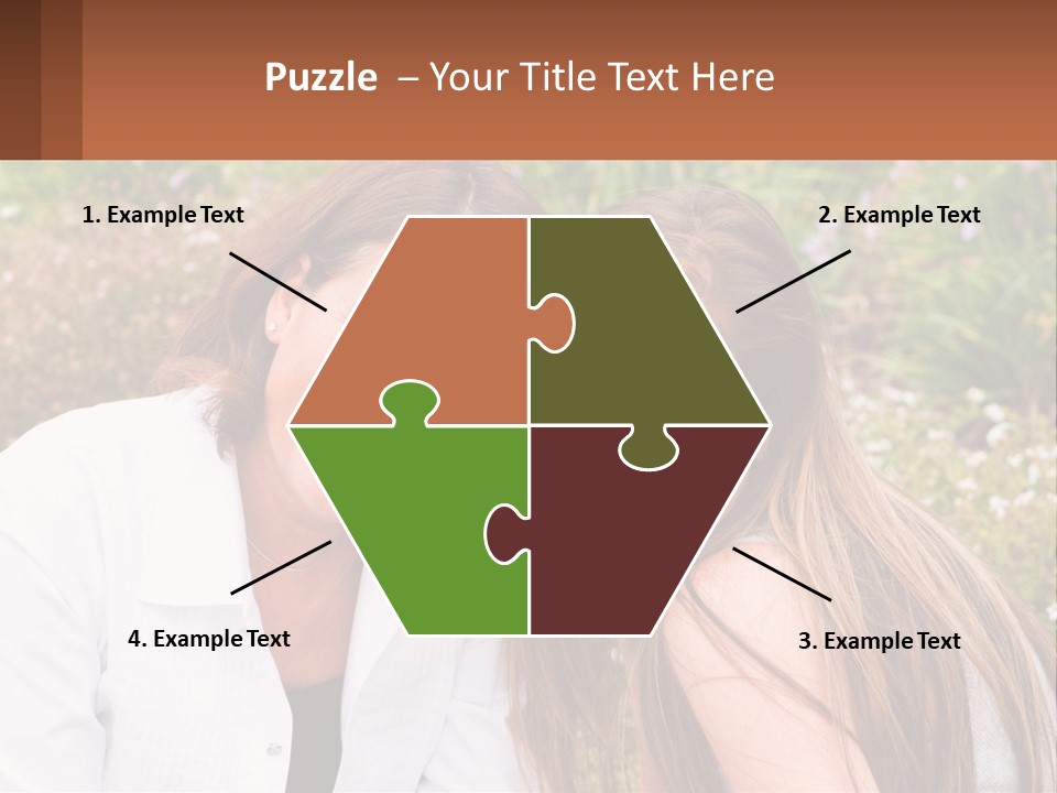 A Couple Of Women Sitting Next To Each Other PowerPoint Template