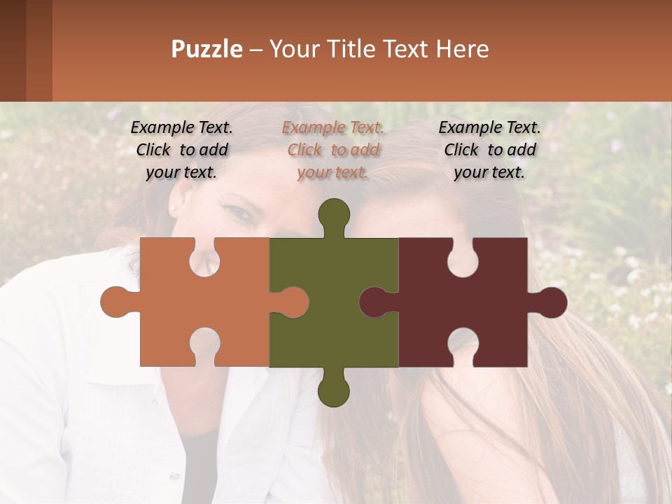 A Couple Of Women Sitting Next To Each Other PowerPoint Template