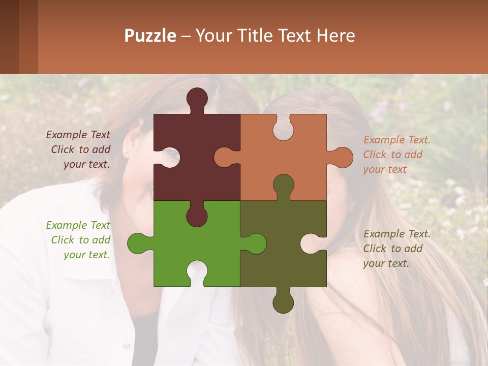 A Couple Of Women Sitting Next To Each Other PowerPoint Template