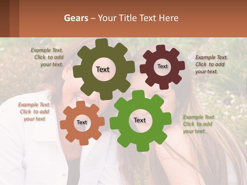 A Couple Of Women Sitting Next To Each Other PowerPoint Template