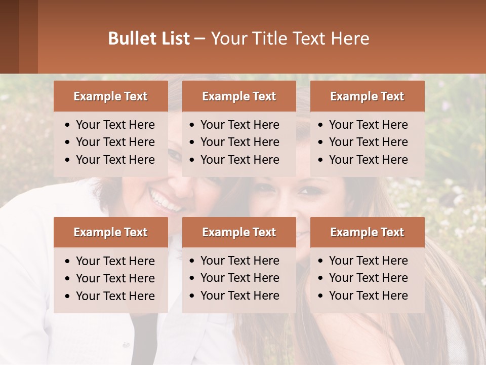 A Couple Of Women Sitting Next To Each Other PowerPoint Template