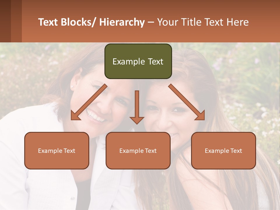 A Couple Of Women Sitting Next To Each Other PowerPoint Template