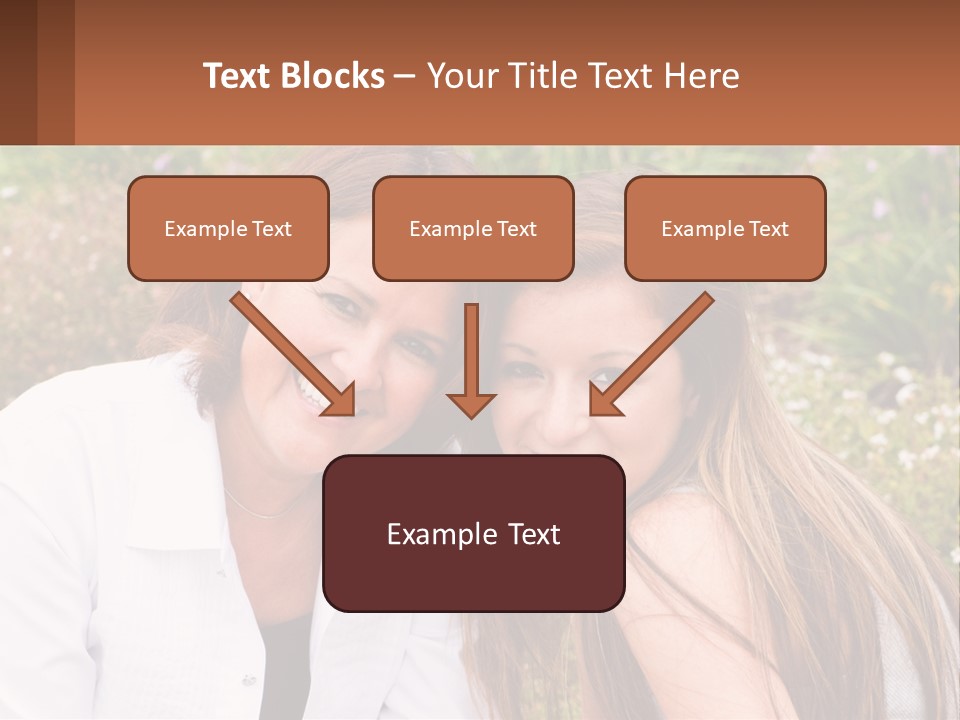 A Couple Of Women Sitting Next To Each Other PowerPoint Template