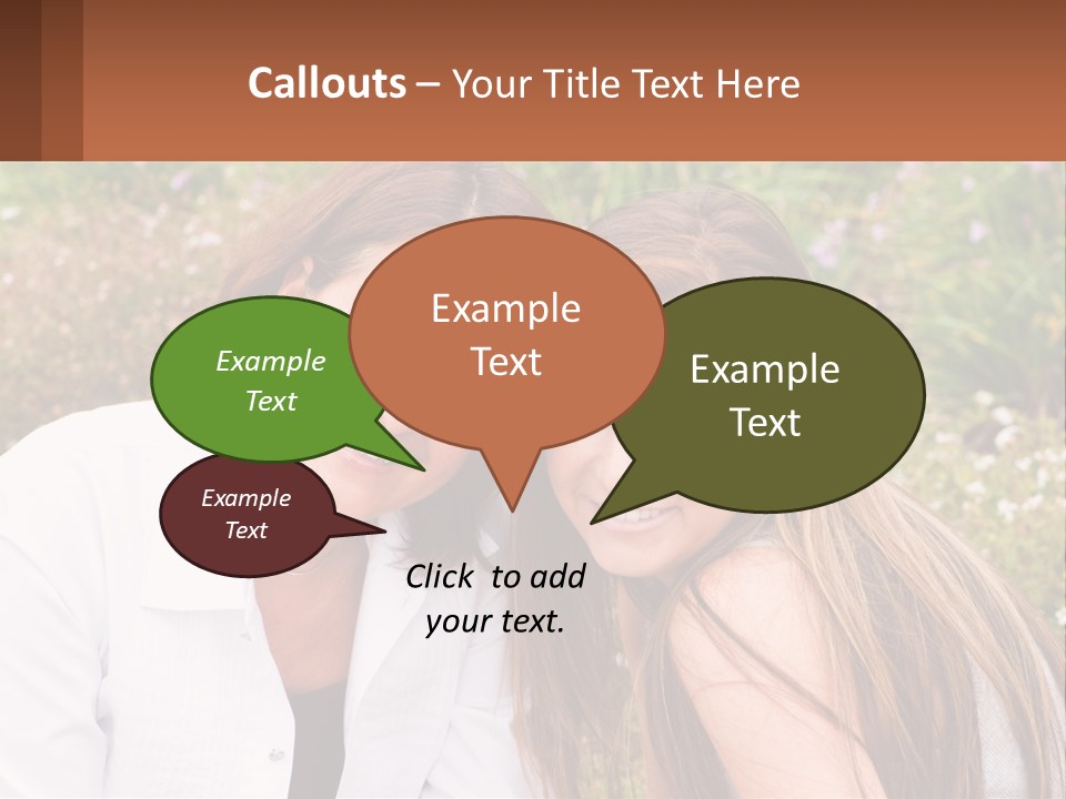 A Couple Of Women Sitting Next To Each Other PowerPoint Template
