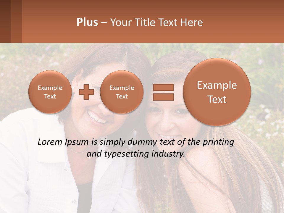 A Couple Of Women Sitting Next To Each Other PowerPoint Template