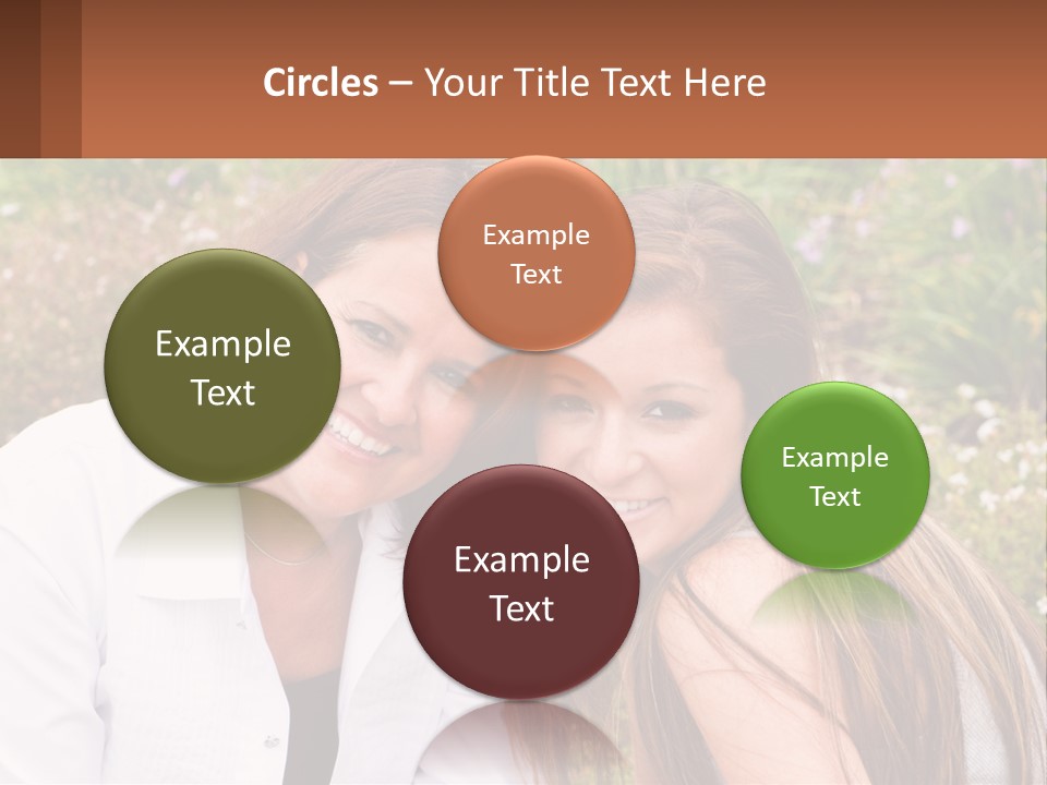 A Couple Of Women Sitting Next To Each Other PowerPoint Template