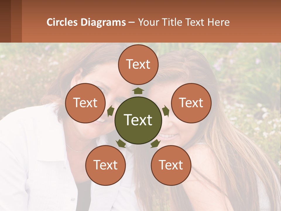 A Couple Of Women Sitting Next To Each Other PowerPoint Template