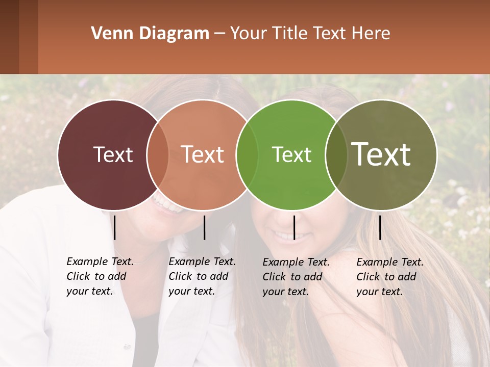 A Couple Of Women Sitting Next To Each Other PowerPoint Template