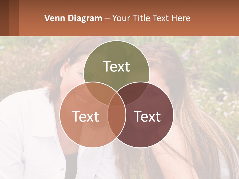 A Couple Of Women Sitting Next To Each Other PowerPoint Template