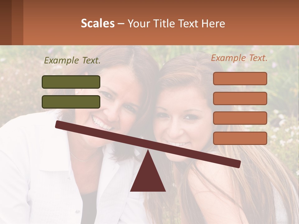 A Couple Of Women Sitting Next To Each Other PowerPoint Template
