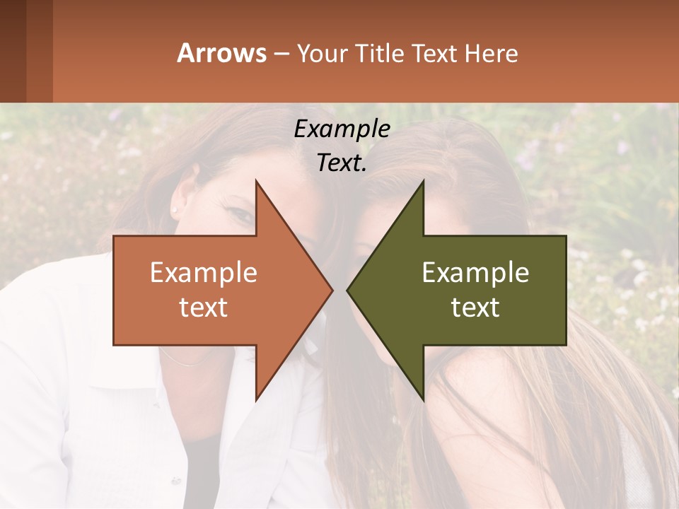 A Couple Of Women Sitting Next To Each Other PowerPoint Template