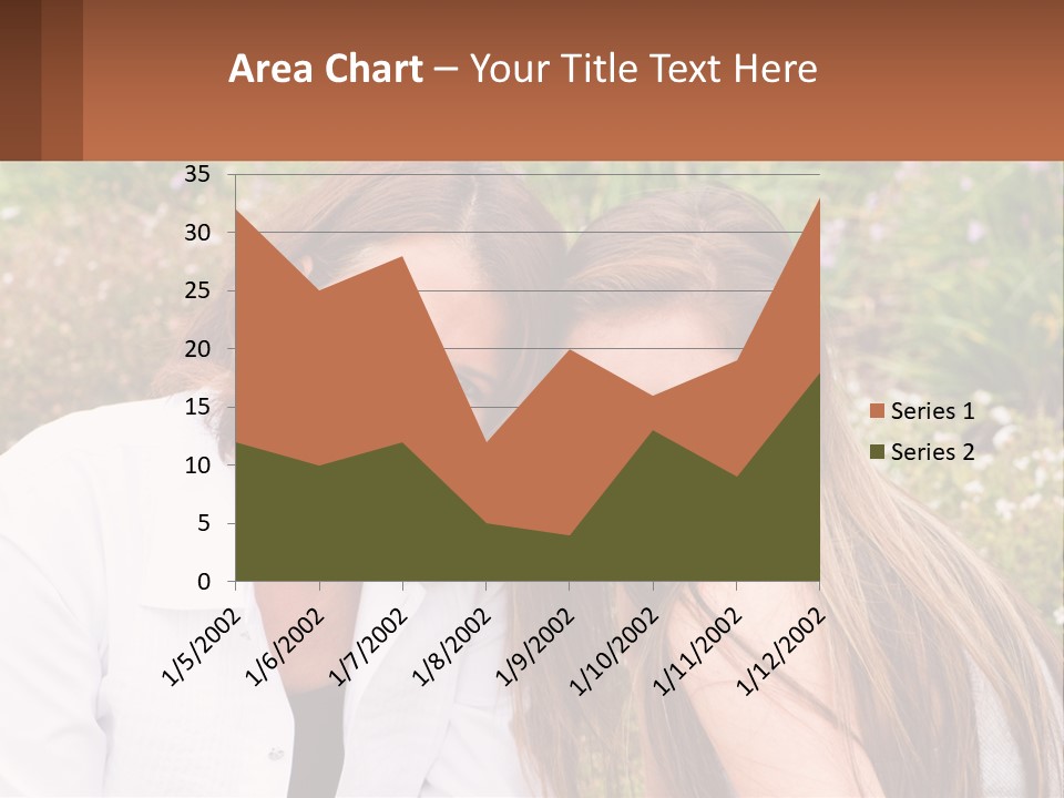 A Couple Of Women Sitting Next To Each Other PowerPoint Template
