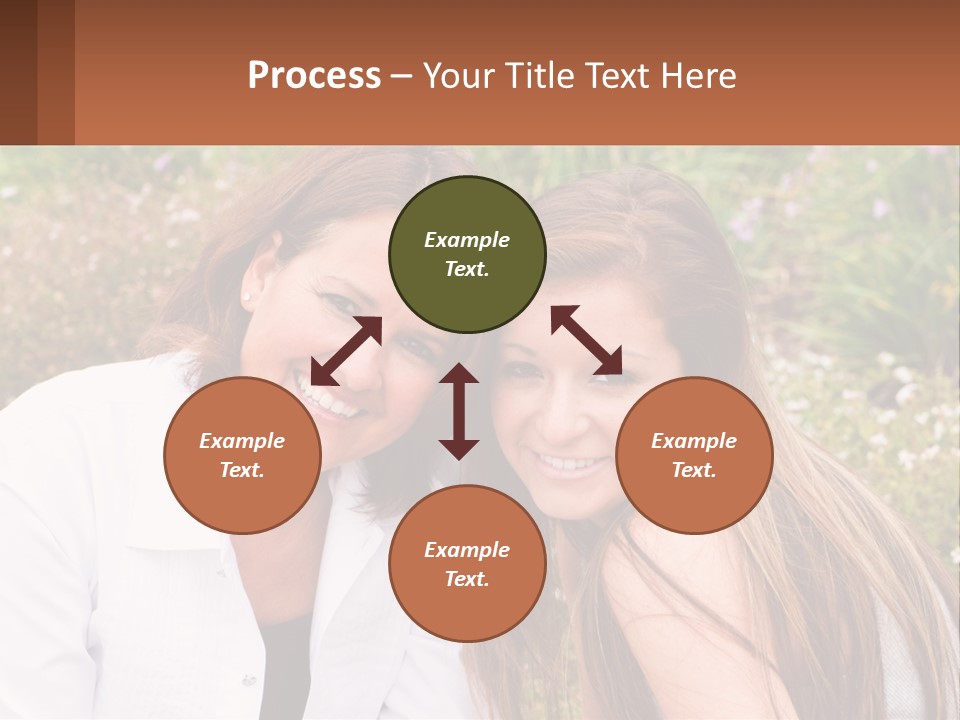 A Couple Of Women Sitting Next To Each Other PowerPoint Template