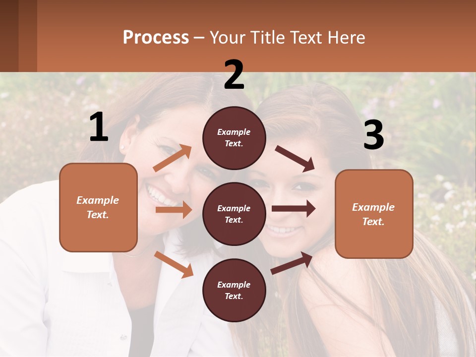 A Couple Of Women Sitting Next To Each Other PowerPoint Template