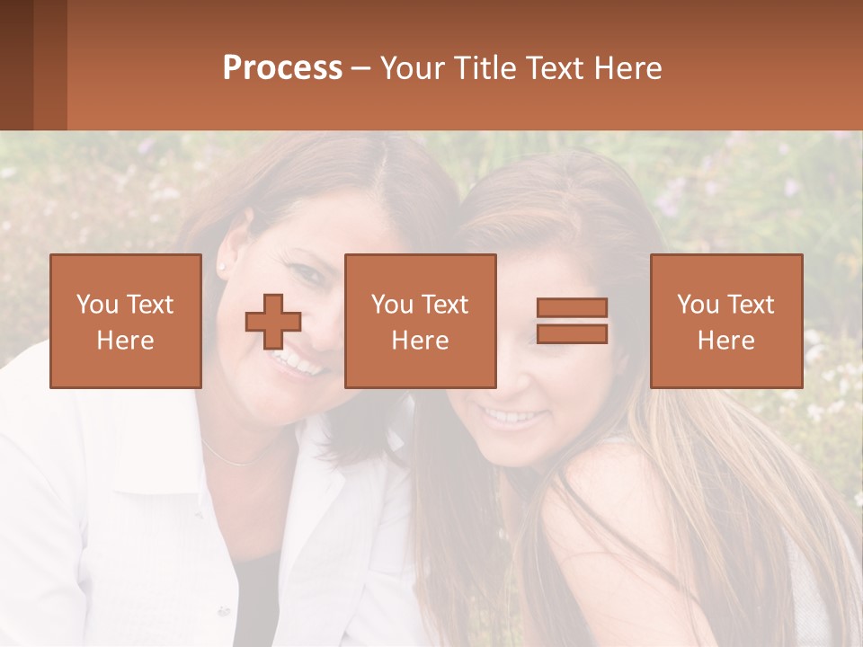 A Couple Of Women Sitting Next To Each Other PowerPoint Template