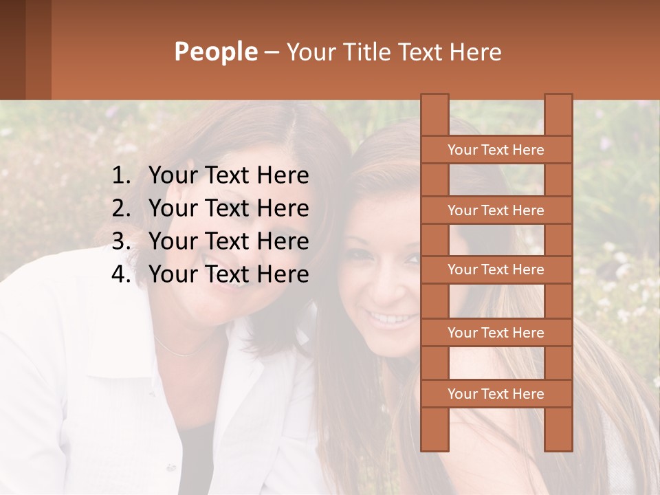 A Couple Of Women Sitting Next To Each Other PowerPoint Template