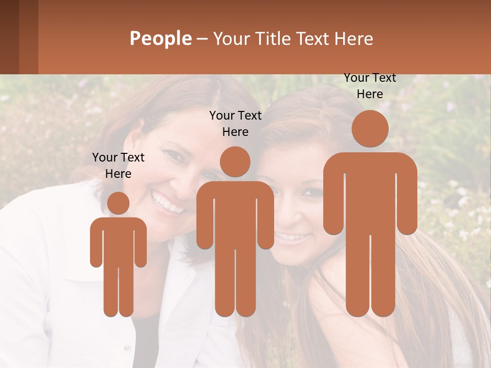 A Couple Of Women Sitting Next To Each Other PowerPoint Template