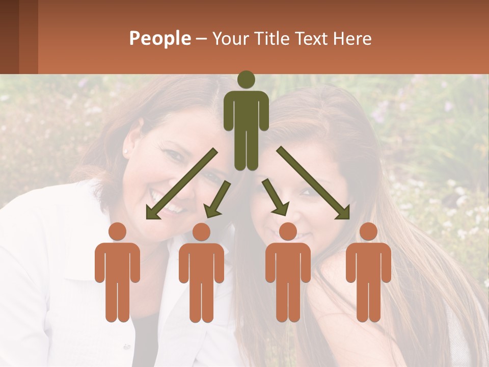 A Couple Of Women Sitting Next To Each Other PowerPoint Template